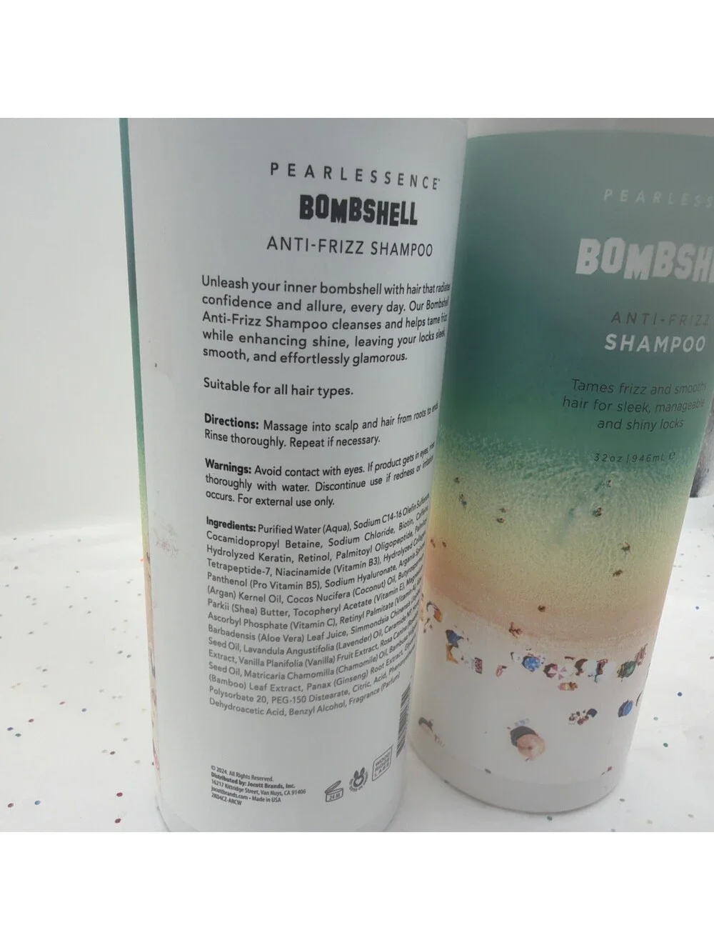 2 Pack Pearlessence Bombshell Anti-Frizz Shampoo 32oz Jumbo Salon Size Duo